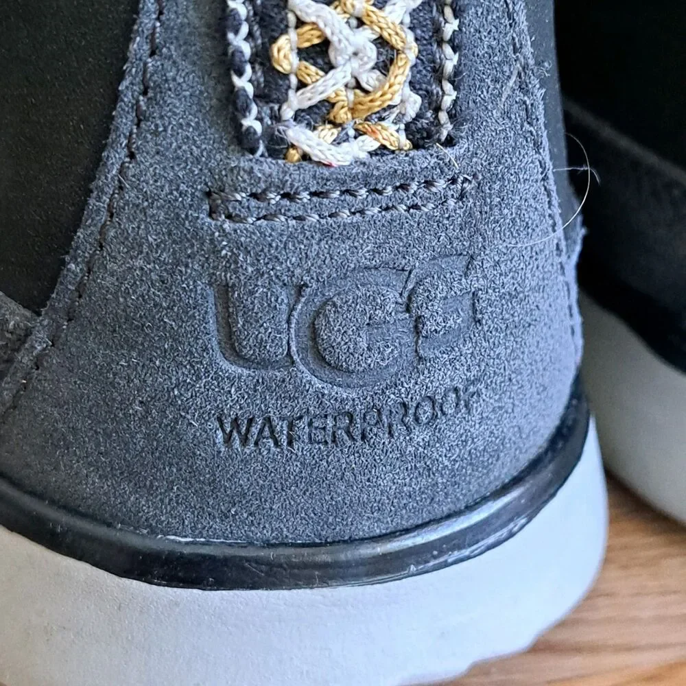 Ugg Freamon Chukka Light Boots Grey Suede Men's 13 EU 46 Waterproof Shoes Black